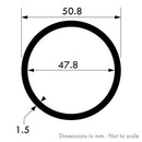 50.8mm x 1.5mm (2" x 1/16") Brushed Polished Stainless Steel Tube