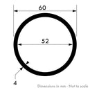 60mm x 4mm Aluminium Round Tube
