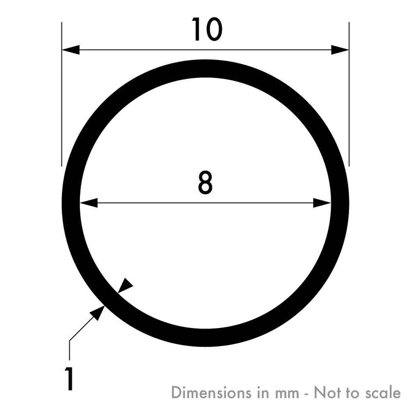 10mm x 1mm Aluminium Round Tube