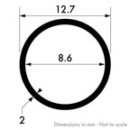 12.7mm x 2mm (1/2" x 14swg) Aluminium Round Tube