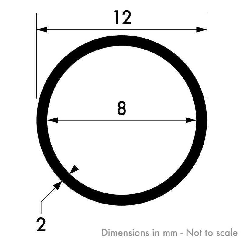 12mm x 2mm Aluminium Round Tube