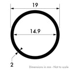 19mm x 2mm (3/4" x 14swg) Brushed Polished Aluminium Round Tube