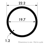 22.2mm x 1.2mm (7/8"OD x 18swg) Aluminium Round Tube