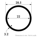 28.5mm x 3.2mm (1 1/8" x 10swg) Aluminium Round Tube