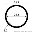 34.9mm x 3.2mm (1 3/8" x 10 swg) Aluminium Round Tube