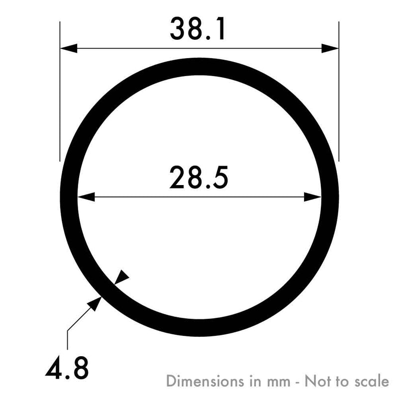 38.1mm x 4.8mm (1 1/2" x 3/16") Aluminium Round Tube
