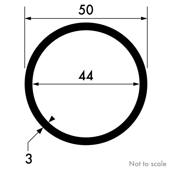 50mm x 3mm Aluminium Round Tube