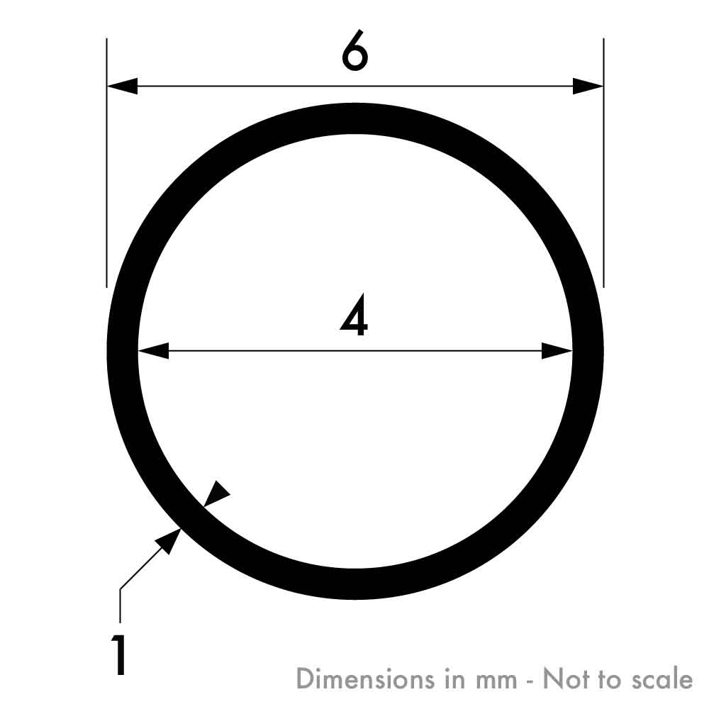 Tube rond aluminium brut ø6 mm, 1 m