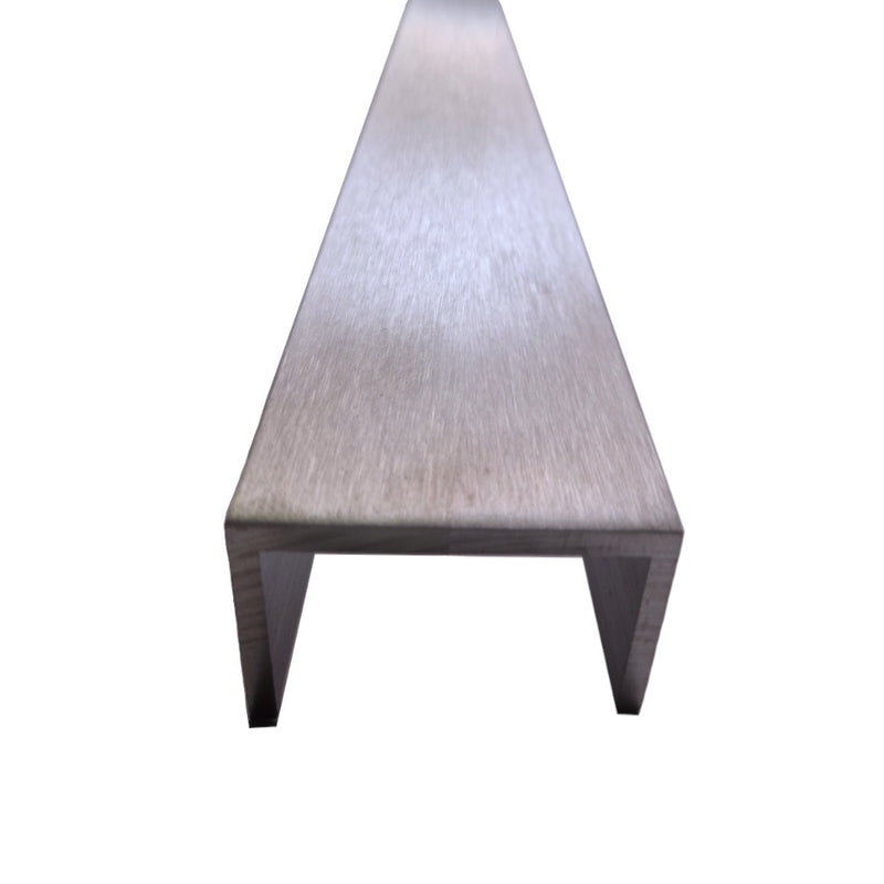 19mm x 19mm x 1.6mm (3/4" x 3/4" x 1/16") Brushed Polished Aluminium Channel