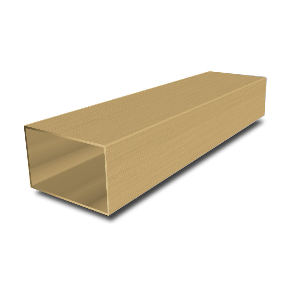 30mm x 15mm x 1.5mm Brushed Polished Brass Rectangular Tube