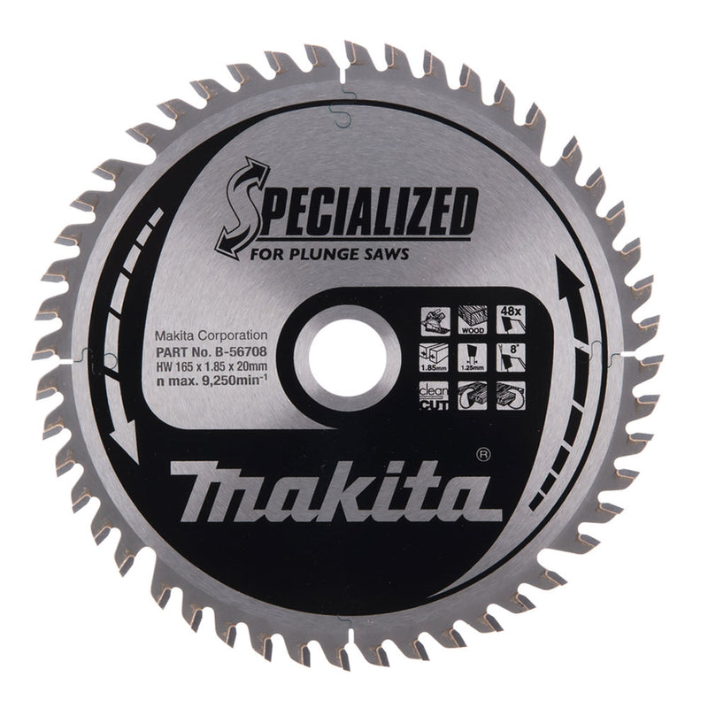 Makita B-56708 165mm Specialized Saw Blade for Plunge Saws (Single)