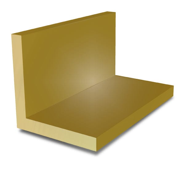 2 in x 2 in x 1-4 in - Brass Angle - Aluminum Warehouse