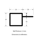 Easyfix Black Painted Aluminium Tube Mount - Aluminum Warehouse